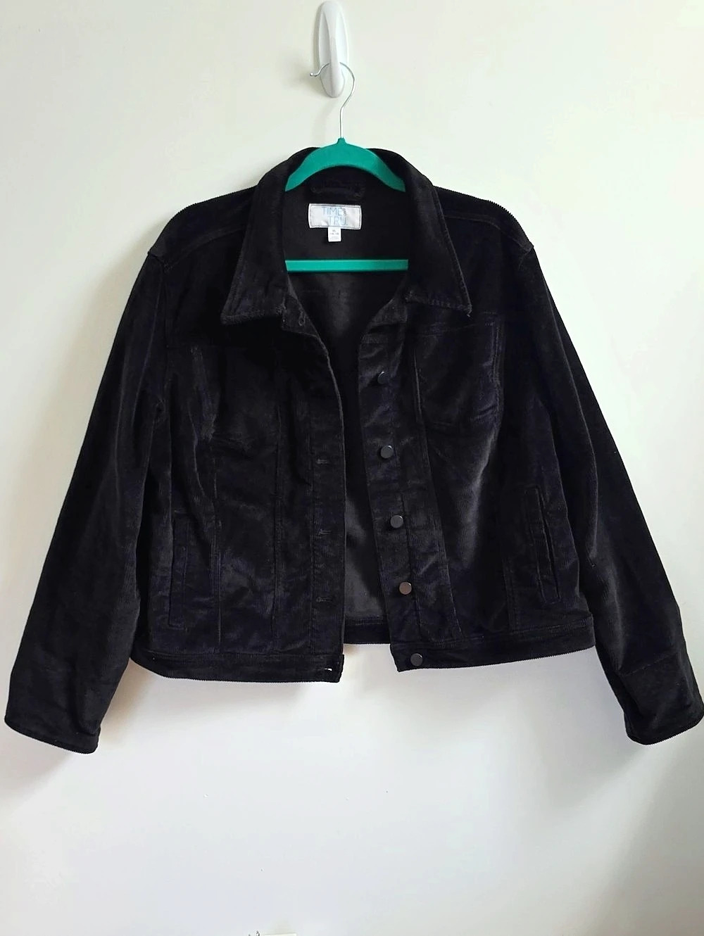 Time and Tru Corduroy Jean Jacket in Black Size XL (16-18)